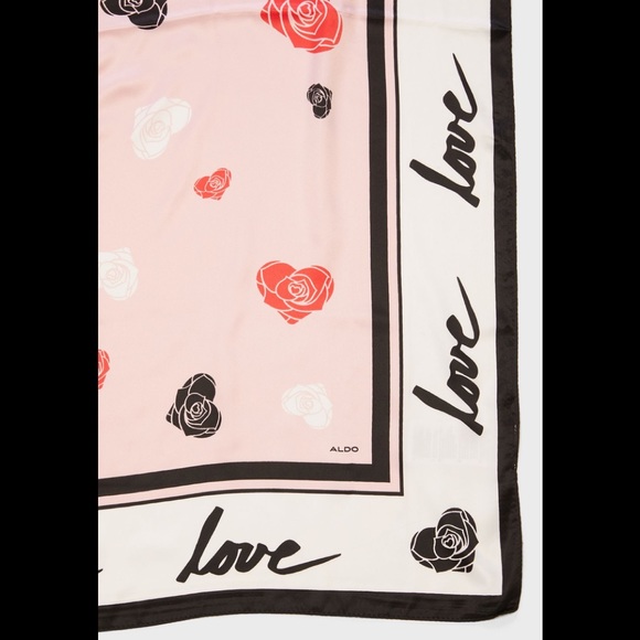 ALDO Floral and Heart Printed Scarf- Pink - Picture 2 of 10